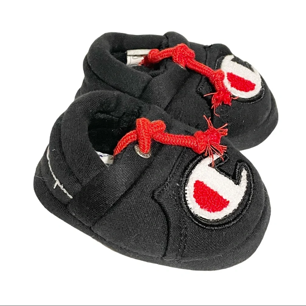 Champion Toddler 4T Black Plush‎ Slippers